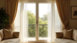 firanki do salonu z oknem balkonowym